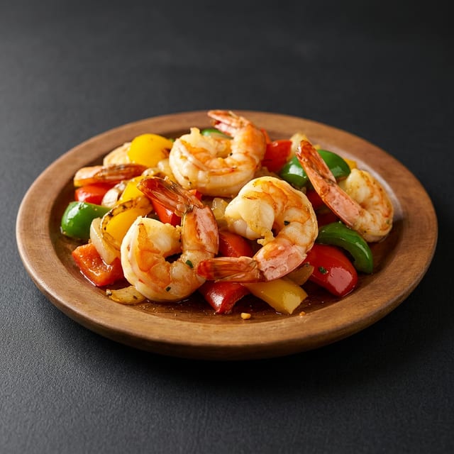 Shrimp Kadai (Jalfrezi).
